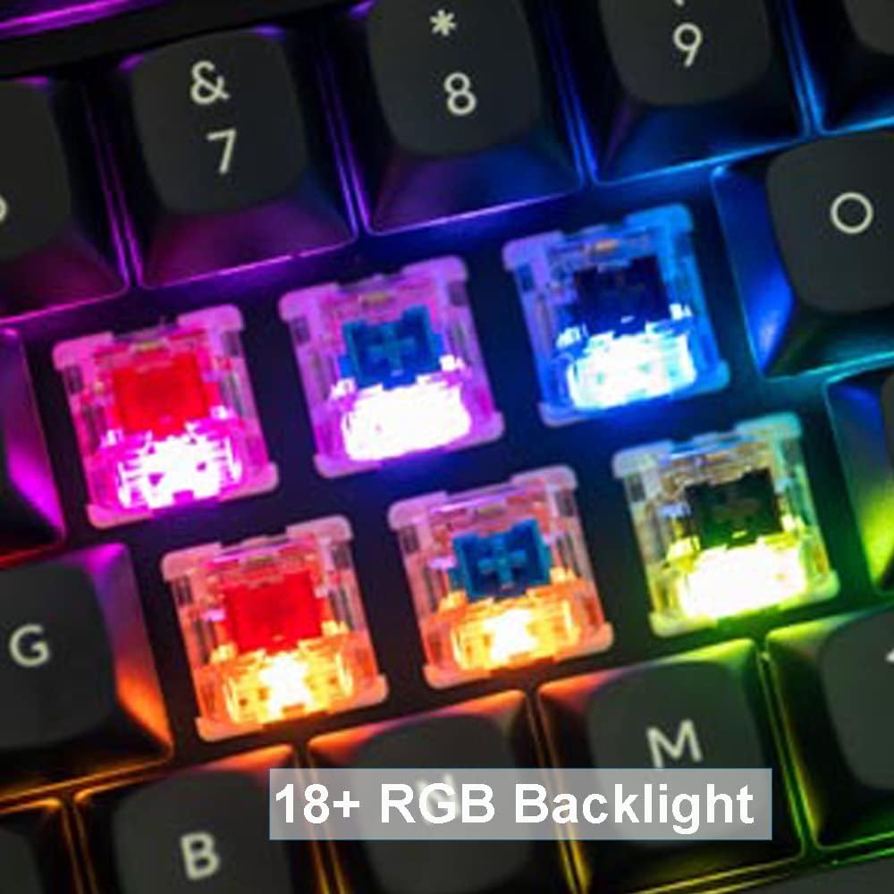 Keychron V6 100% Layout Custom Mechanical Keyboard - Wired RGB Backlit with Knob, 108 Keys QMK/VIA Programmable, Hot-Swappable K Pro Red Switches, PBT Keycaps for Mac & Windows (Frosted Black) - Perfect for Gaming, Coding & Office Work