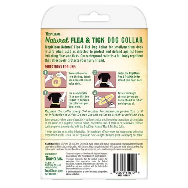 Tropiclean Natural Flea & Tick Dog Collar for Small Medium Large Dogs | Flea & Tick Prevention & Protection | Waterproof & Odor-Free | Perfect for Outdoor Adventures, Hiking & Daily Walks