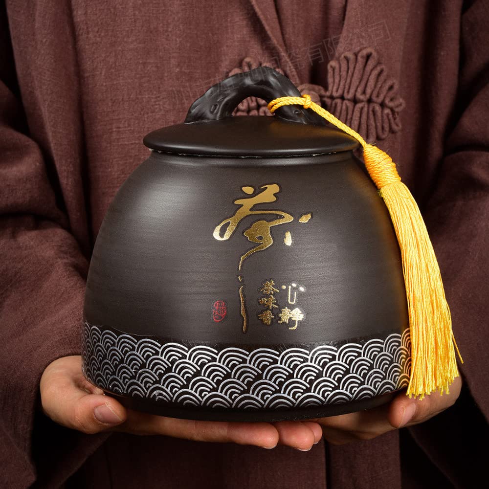 17.5cm Purple Clay Tea Caddy - Airtight Puer Tea Storage Jar with Wooden Lid, Traditional Kung Fu Tea Set for Brewing & Display | Perfect for Home, Office & Tea Ceremony Decor