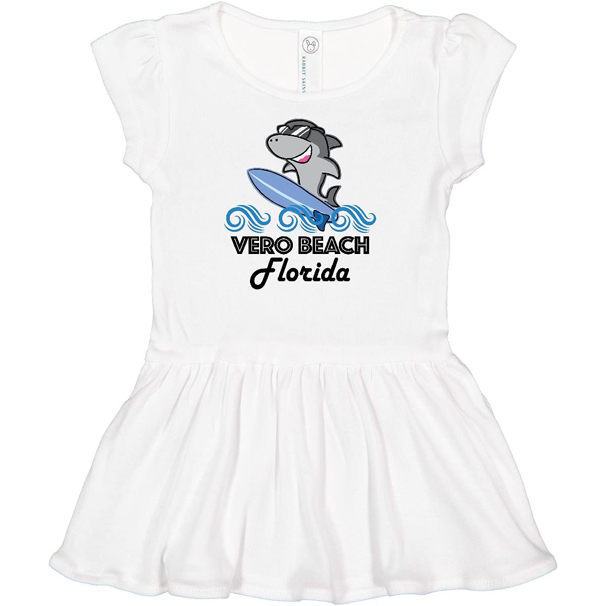 Inktastic Vero Beach Florida Vacation Funny Shark Baby Dress - Cute Outfit for Beach Trips & Family Photos