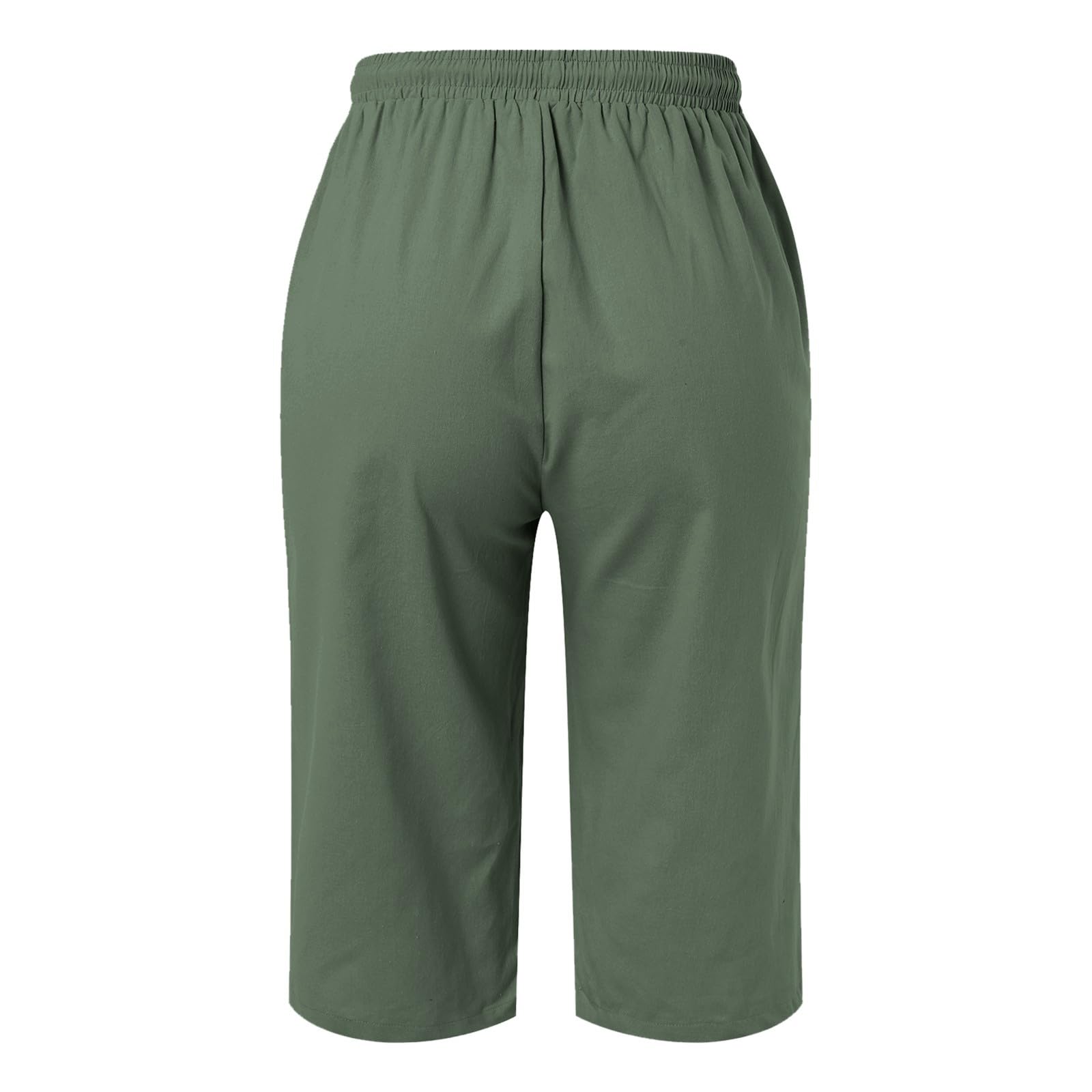 Women's Linen Bermuda Shorts - Summer Casual Drawstring Shorts with Pockets for Beach & Travel