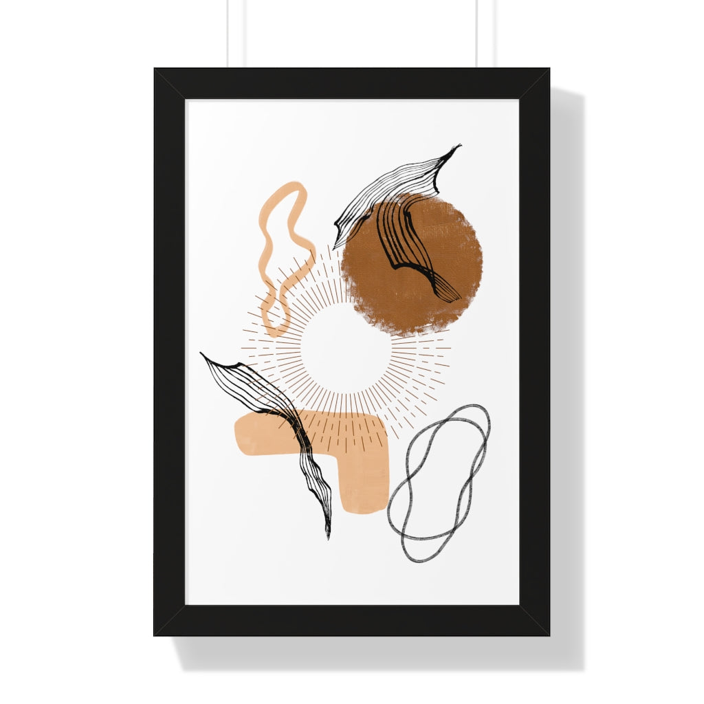 Modern Abstract Framed Vertical Wall Art Poster - Home & Office Decor for Living Room, Bedroom, Study
