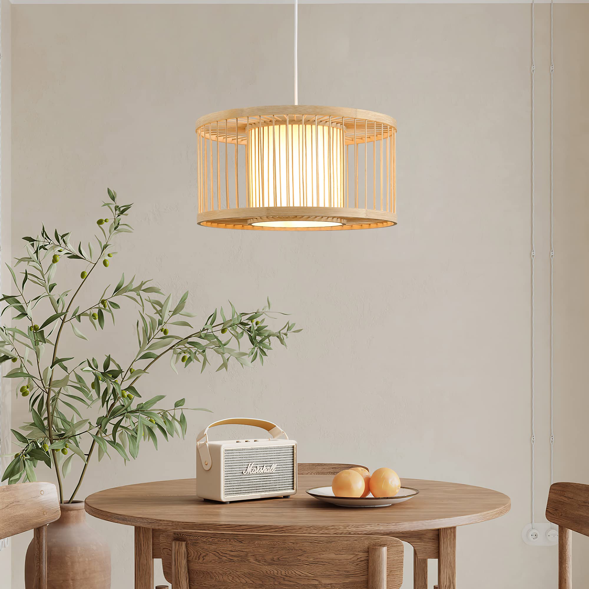 Boho Rattan Pendant Light - 15.8