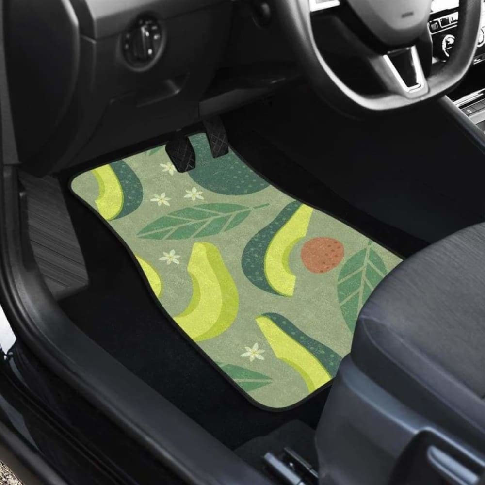 Premium Avocado Print Car Mats - Front & Back Set (174914) - Waterproof & Non-Slip Floor Mats for Cars, SUVs & Trucks
