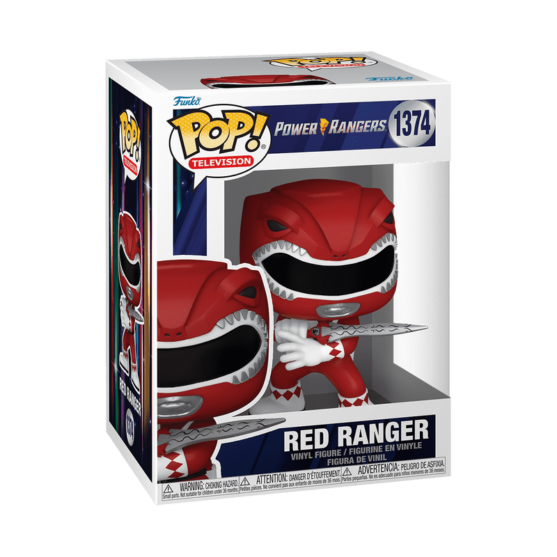 Red Ranger Funko Pop! Power Rangers 30th Anniversary Vinyl Figure #1374 with Protector Case - Collectible Toy for Fans, Display for Home Office Decor, Perfect Gift for Power Rangers Enthusiasts
