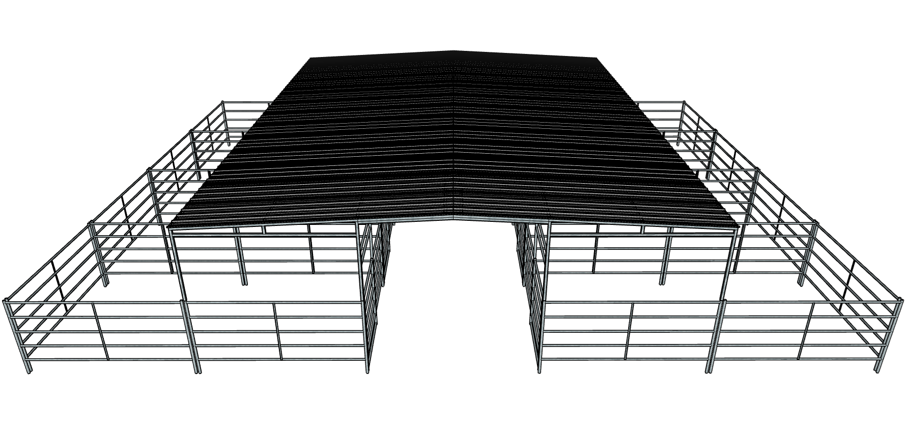 50 Ft x 40 Ft 5-Rail 8-Stall Horse Barn Kit with 30 Ft by 40 Ft Gable Roof - Durable Prefab Stable for Equestrian, Livestock Shelter & Farm Storage - Perfect for Horseback Riding, Ranch & Agricultural Use