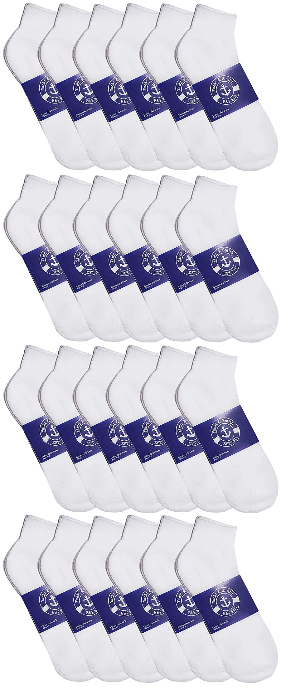 48 Pairs Men's & Women's Cotton Quarter Ankle Socks - Breathable Lightweight Bulk Pack for Everyday Wear, Gym, Work & Donation (Black/White/Gray)