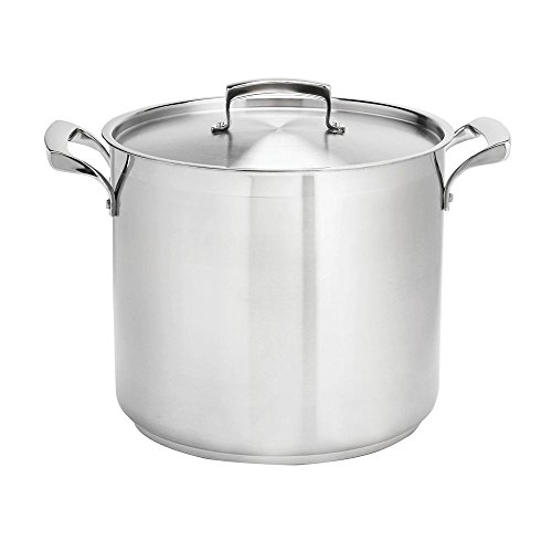 16 qt Stainless Steel Deep Stock Pot with Lid - Commercial Grade Heavy Duty Cooking Pot for Soups, Stews, Pasta - Perfect for Restaurants, Catering & Home Kitchens
