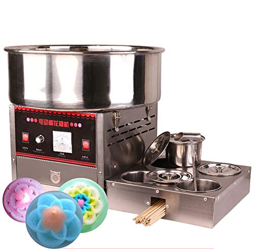 NEWTRY Commercial Electric Cotton Candy Machine - Full Automatic Marshmallow & Spun Sugar Maker with LED Light (220V) - Perfect for Parties, Carnivals, and Events