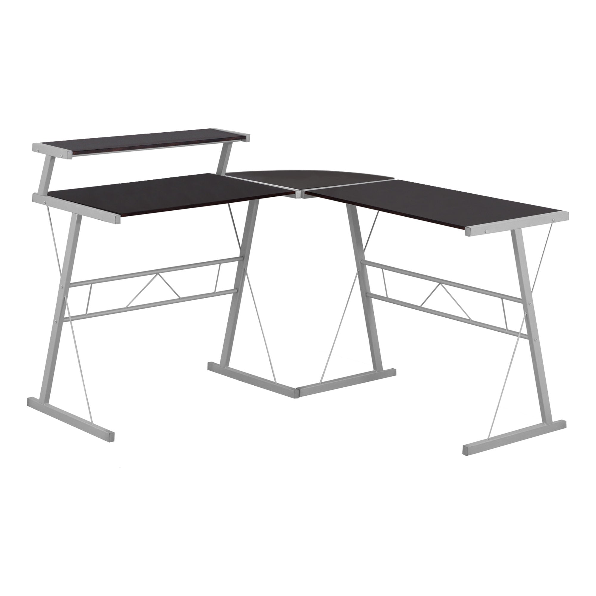 Office Series Espresso Top Silver Metal Desk Organizer - Perfect for Home Office, Workspace & Study Room Organization