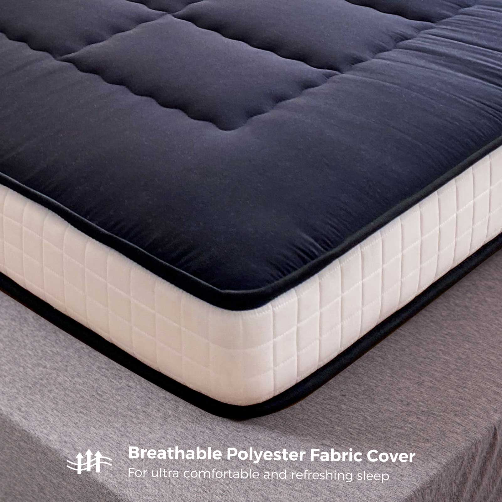 MAXYOYO Padded Japanese Floor Mattress - Black Foldable Roll Up Futon for Bedroom, Guest Room & Travel | Comfortable Floor Sleeping Mat for Adults & Kids