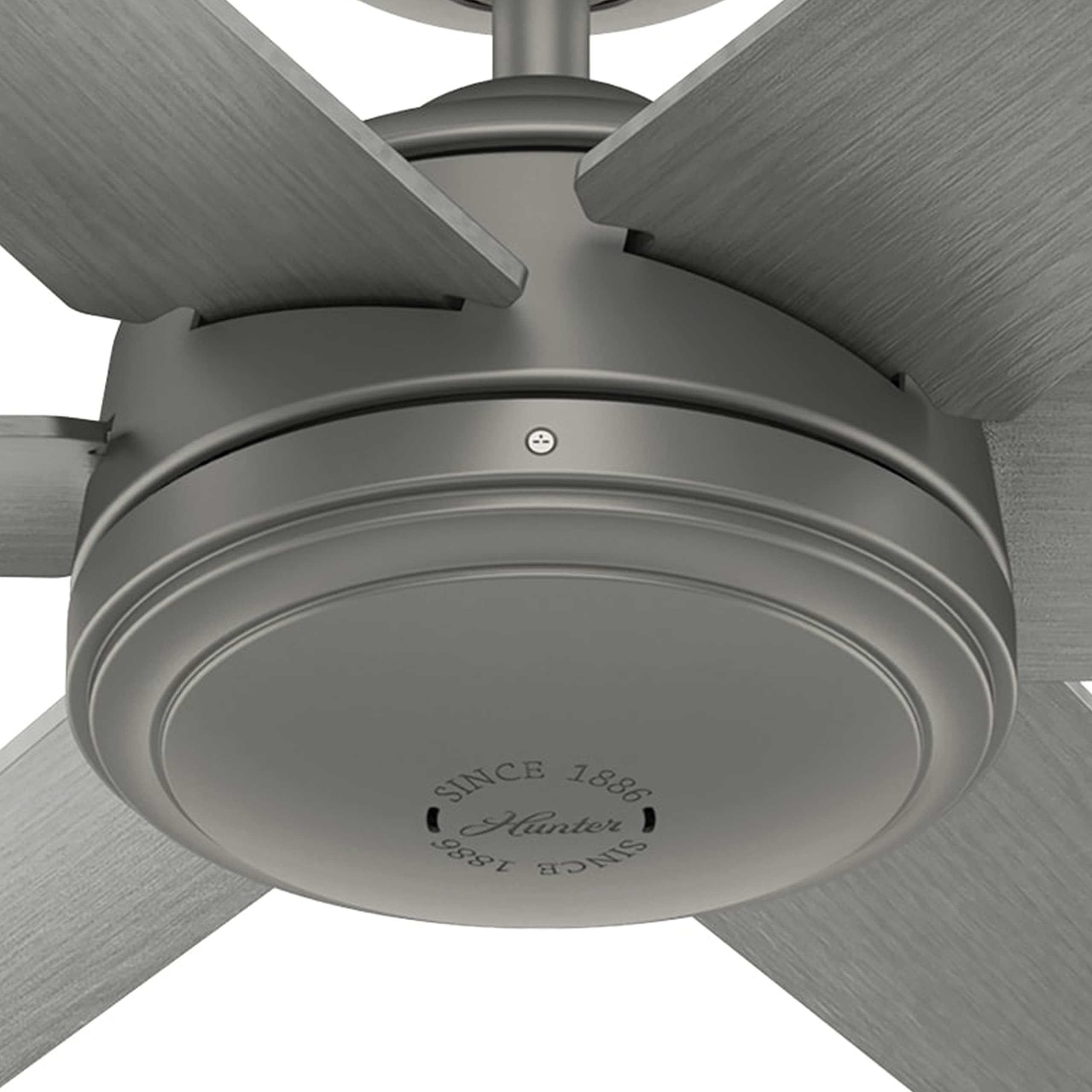 Hunter Fan 52 Inch Matte Silver Outdoor Ceiling Fan with 6 Blades - Energy Efficient, Weather Resistant - Perfect for Patio, Deck, and Covered Porch Areas (Renewed)