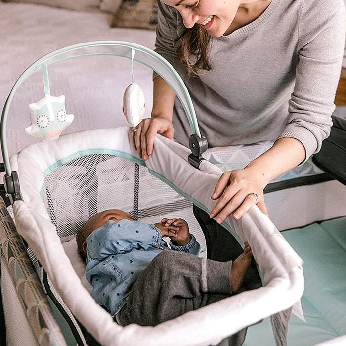 Ingenuity by Bright Starts Smart & Simple Playard - Portable Baby Playpen with Removable Canopy & Storage Bag - Perfect for Travel, Home & Daycare Use