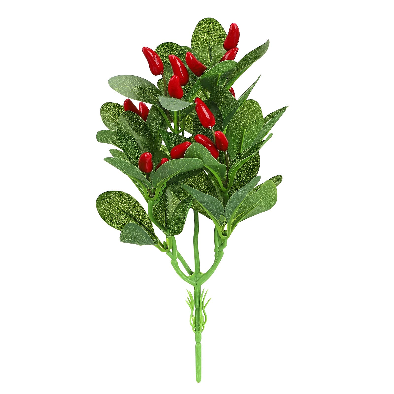 INIFLM 4 Pcs Realistic Artificial Pepper Bunch - Fake Red Peppers, Plastic Vegetable Decor for Kitchen, Home, Party & Pub - Perfect for Table Centerpieces, Cabinet Display & Farmhouse Decor
