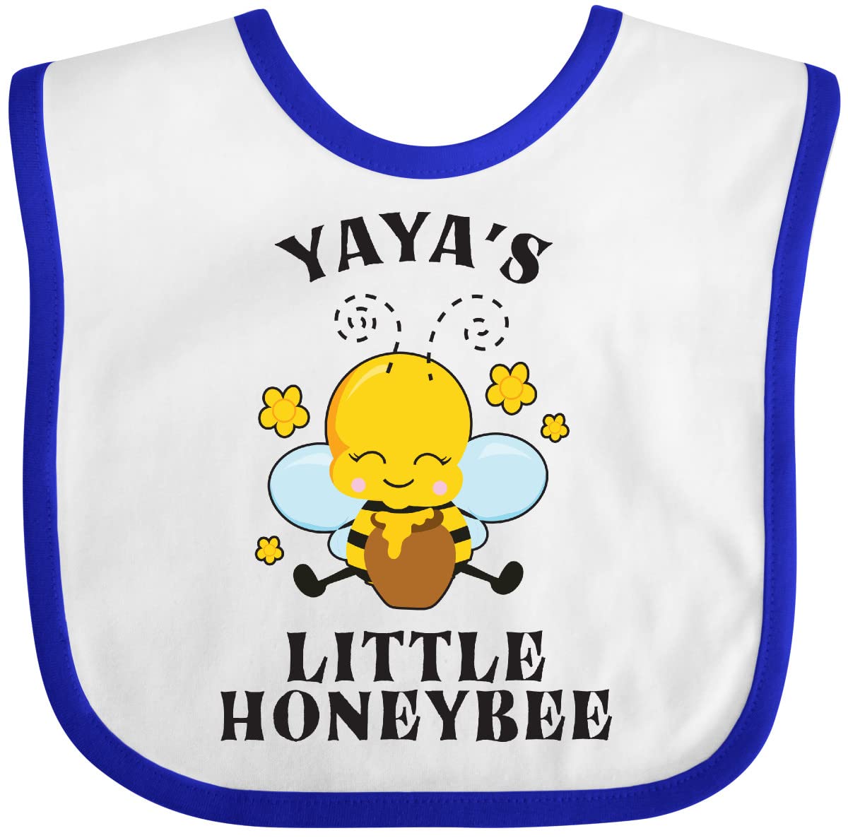 Inktastic Cute Bee Yaya's Little Honeybee with Stars Baby Bib - Adorable Organic Cotton Drool Bib for Infants & Toddlers - Perfect for Feeding, Playtime & Photo Shoots