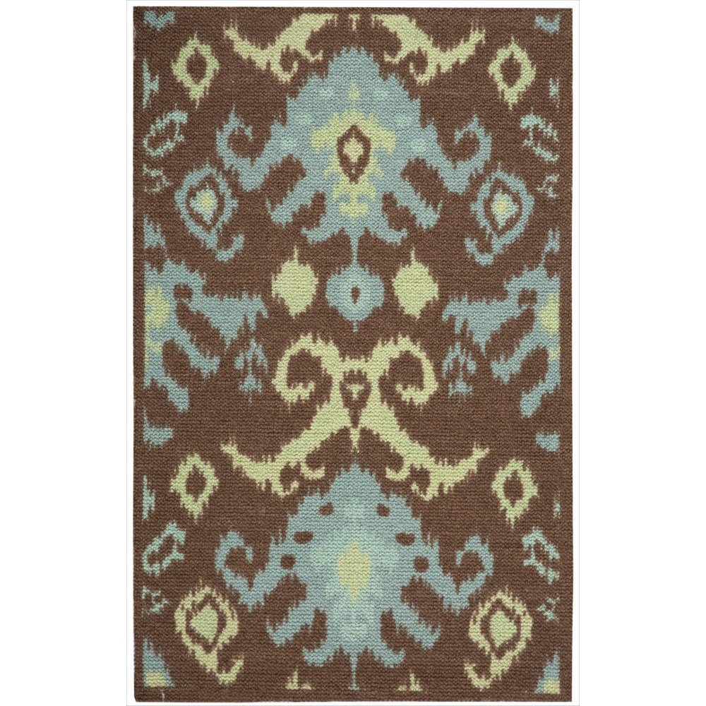 Nourison Vista Ikat Chocolate 5' x 7' Area Rug - Easy Cleaning, Non-Shedding, Soft & Durable - Perfect for Bedroom, Living Room, Dining Room & Kitchen Decor (5x7) - Adds Warmth & Style to Any Space