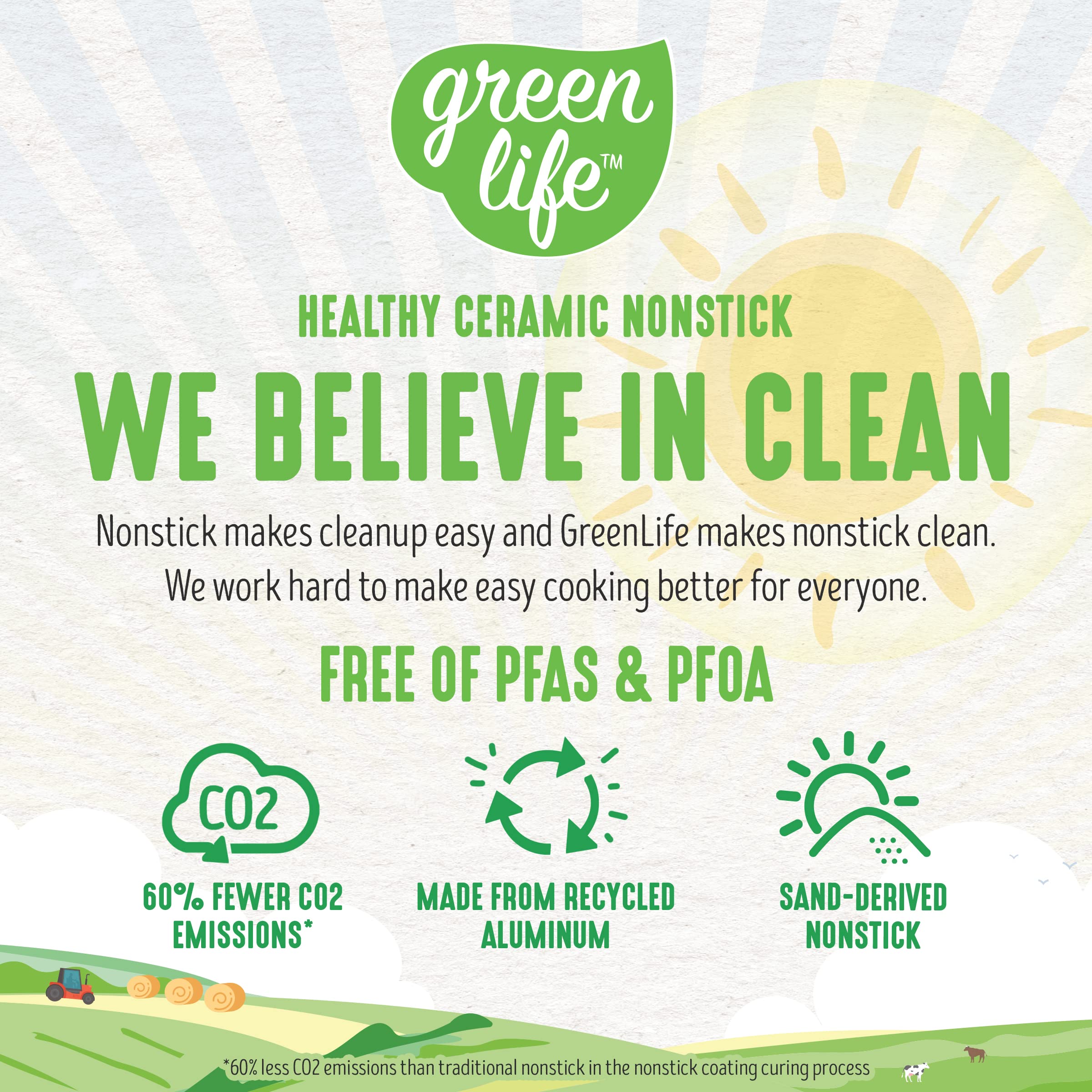 GreenLife Sandstone Healthy Ceramic Nonstick 5 Quart Saute Pan - PFAS-Free, Dishwasher Safe, Oven Safe to 450°F, Gray - Perfect for Sauteing, Frying & Everyday Cooking