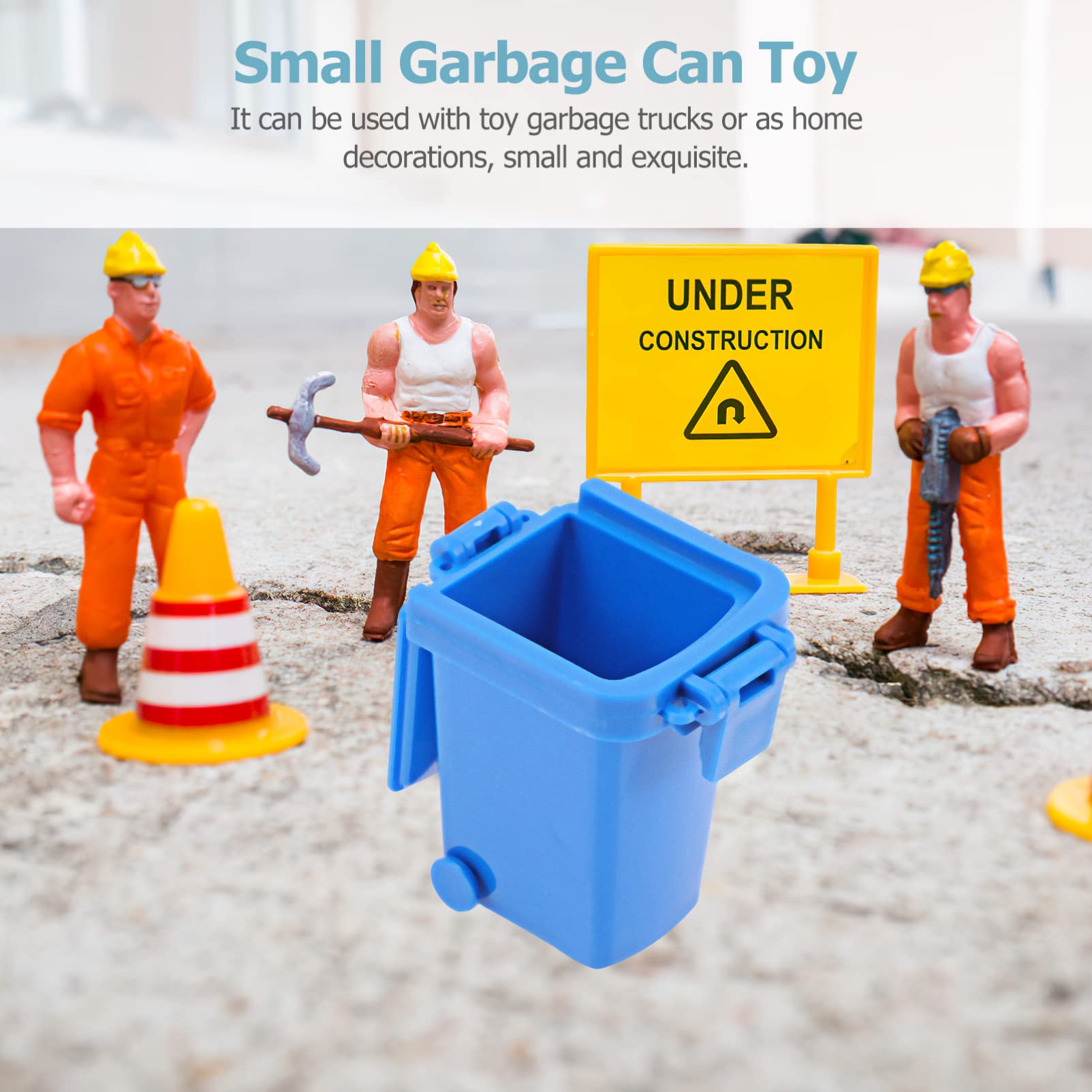 Mipcase 4-Piece Toy Trash Can Set - Mini Garbage Trucks & Curbside Bins - Realistic Waste Collection Play Vehicles for Kids - Perfect for Pretend Play, Educational Toys, and Recycling Awareness Activities