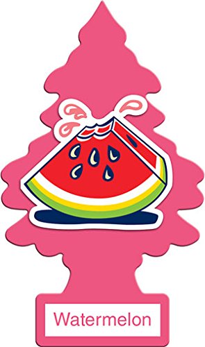 Little Trees Car Air Freshener Hanging Paper Tree - 72 Pack Watermelon Scent | Car & Home Air Freshener | Eliminates Odors in Vehicles, Offices, Bathrooms & Closets