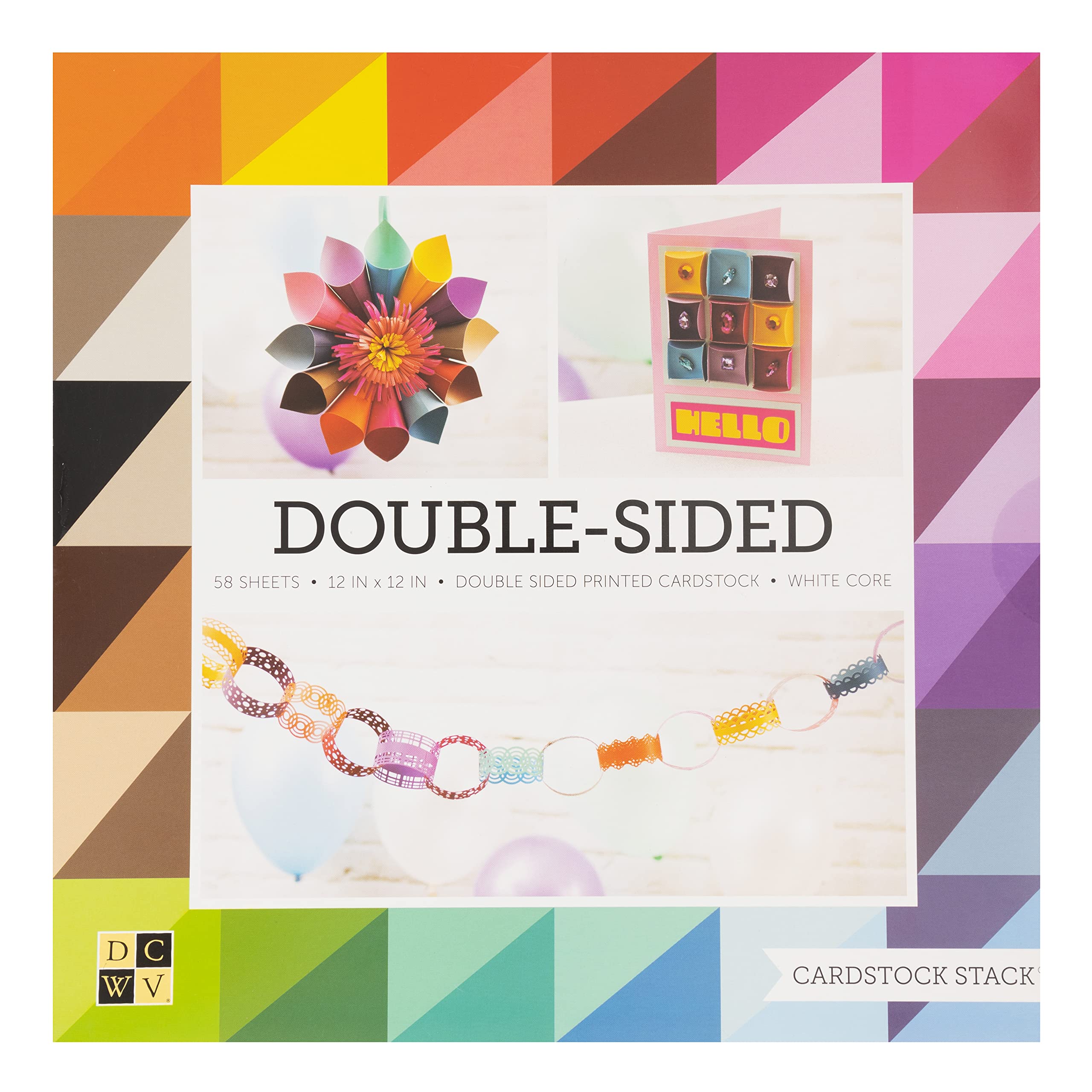 Premium DCWV Double Sided Textured Cardstock Paper - 58 Sheets, 12x12 Inches - Scrapbooking, Card Making, DIY Crafts & Home Decor Projects
