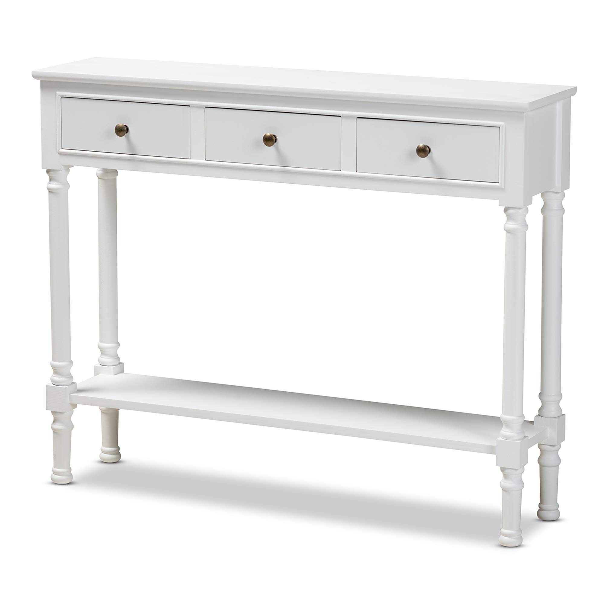 Baxton Studio Modern White Console Table - Entryway Sofa Table, Hallway Accent Furniture for Living Room & Bedroom Decor