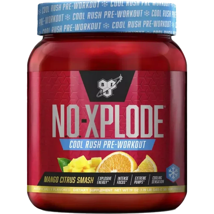 BSN N.O. Xplode Cool Rush Pre Workout Powder - Nitric Oxide Booster for Muscle Pump, Energy & Focus - Best for Gym, Bodybuilding & Fitness Training
