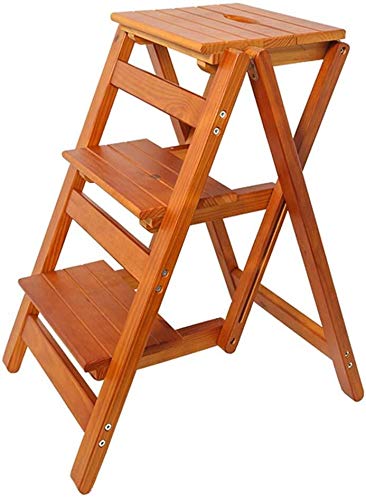 NEVKA 3-Step Folding Step Stool with Wide Pedal, Non-Slip Home Ladder Stool for Kitchen, Bathroom & Garden - Perfect for Reaching High Shelves, Cleaning & Outdoor Tasks
