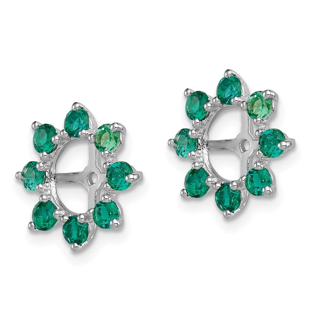 925 Sterling Silver Lab Created Emerald Earring Jackets - Dainty Fine Jewelry for Women, Gift for Her, Bridesmaid, Birthday, Anniversary - Perfect for Weddings, Parties & Special Occasions