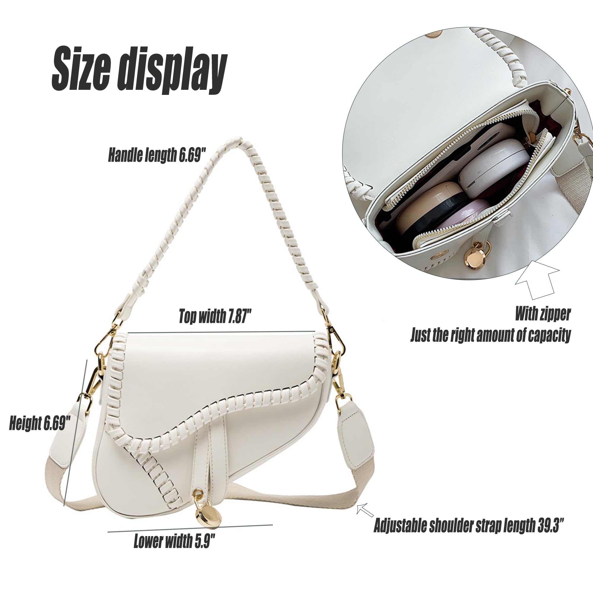 Vintage Saddle Shoulder Bag - Retro Crossbody Satchel for Women, Daily Use