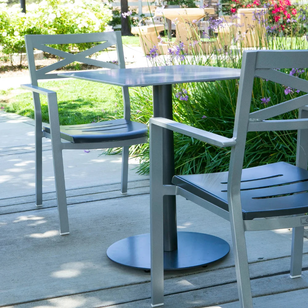 Bishop Aluminum Outdoor Dining Armchair Set of 4 - Patio, Garden, Poolside, and Backyard Dining Chairs for Comfortable Outdoor Seating