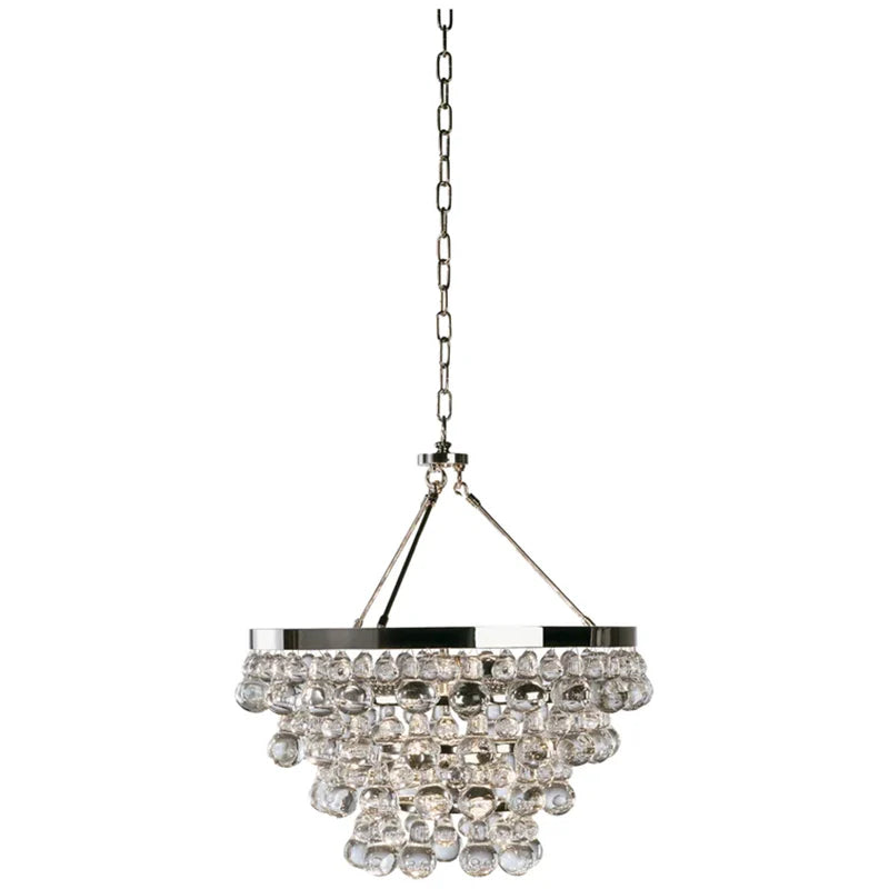 Abee Waterdrop Round Chandelier - 21 Inch Modern Crystal Ceiling Light Fixture for Dining Room, Bedroom & Living Room Decoration