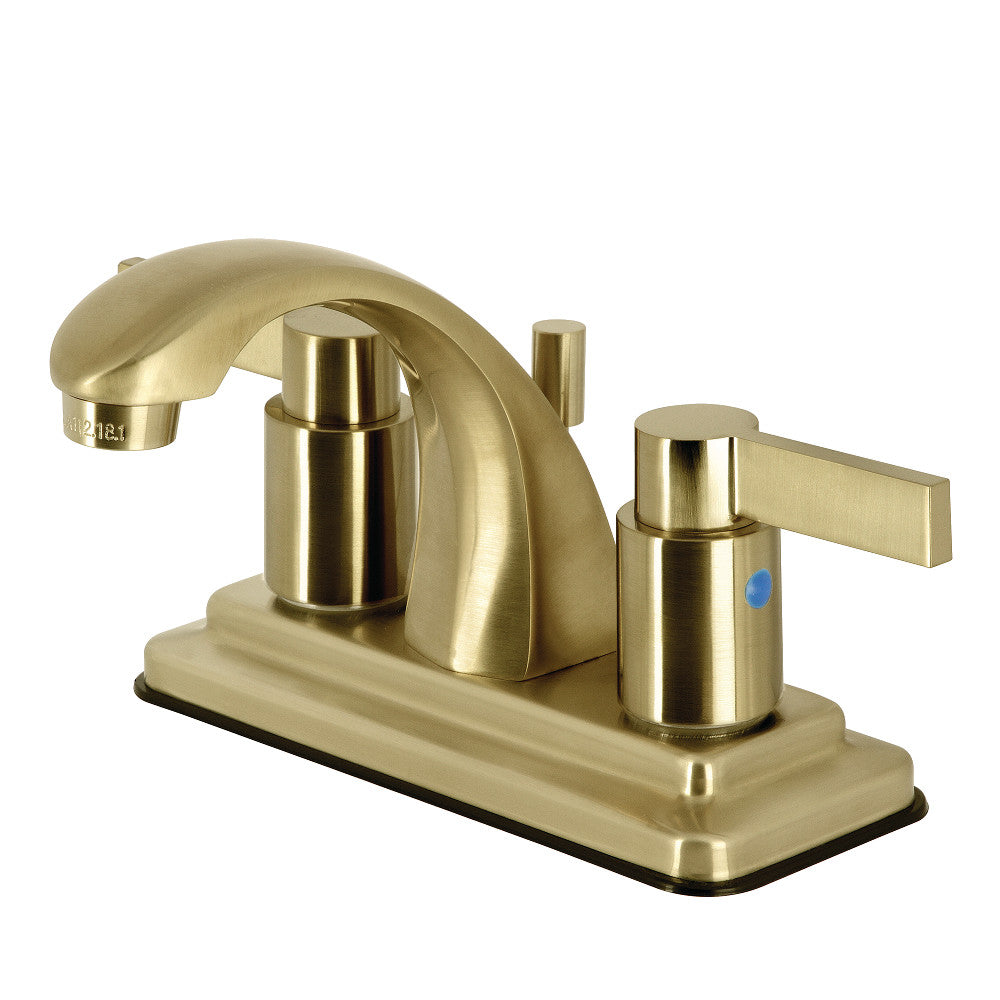 Kingston Brass KB4642NDL NuvoFusion 4-Inch Centerset Bathroom Faucet - Modern Waterfall Spout for Vanity Sink, Oil-Rubbed Bronze Finish, Perfect for Home & Hotel Bathroom Renovation