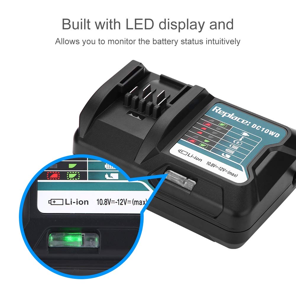 Fast 10.8V 12V Lithium Battery Charger with US Plug (100-240V) - Perfect for Power Tools, Cordless Drills & Outdoor Equipment