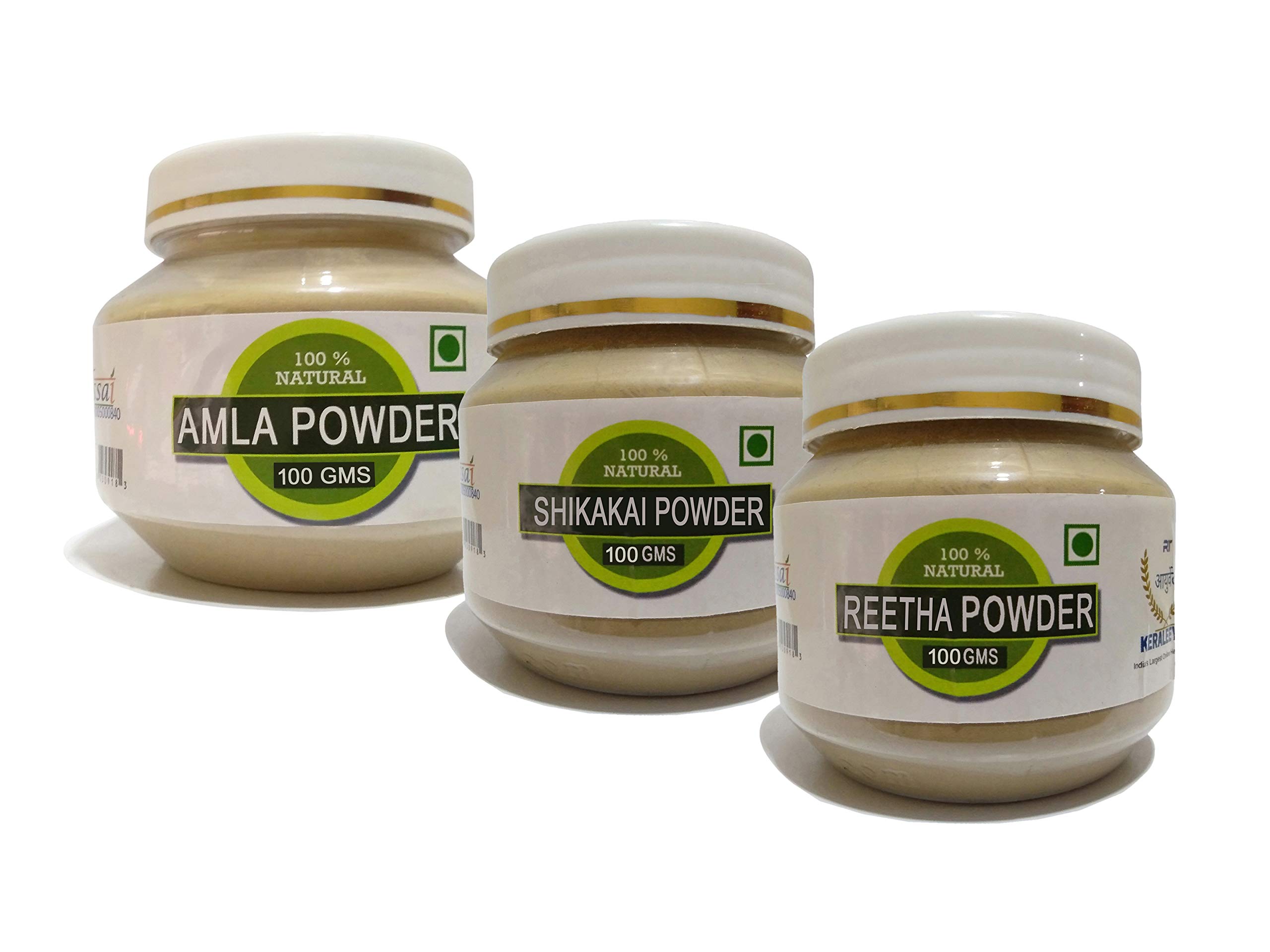 Organic Amla, Reetha & Shikakai Powder for Hair Growth & Skin Care - 100g Natural Ayurvedic Herbal Treatment - Promotes Shine, Strength & Scalp Health - Perfect for DIY Hair Masks & Natural Beauty Routines