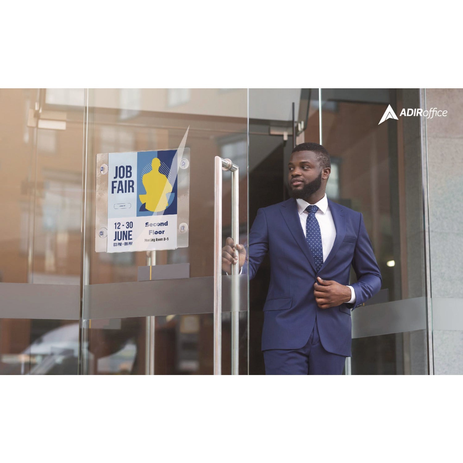 AdirOffice Clear Suction Acrylic Window Sign Holder - 8x11 Inches - Transparent Frame - 2 Pack - Perfect for Retail Stores, Restaurants, and Office Windows