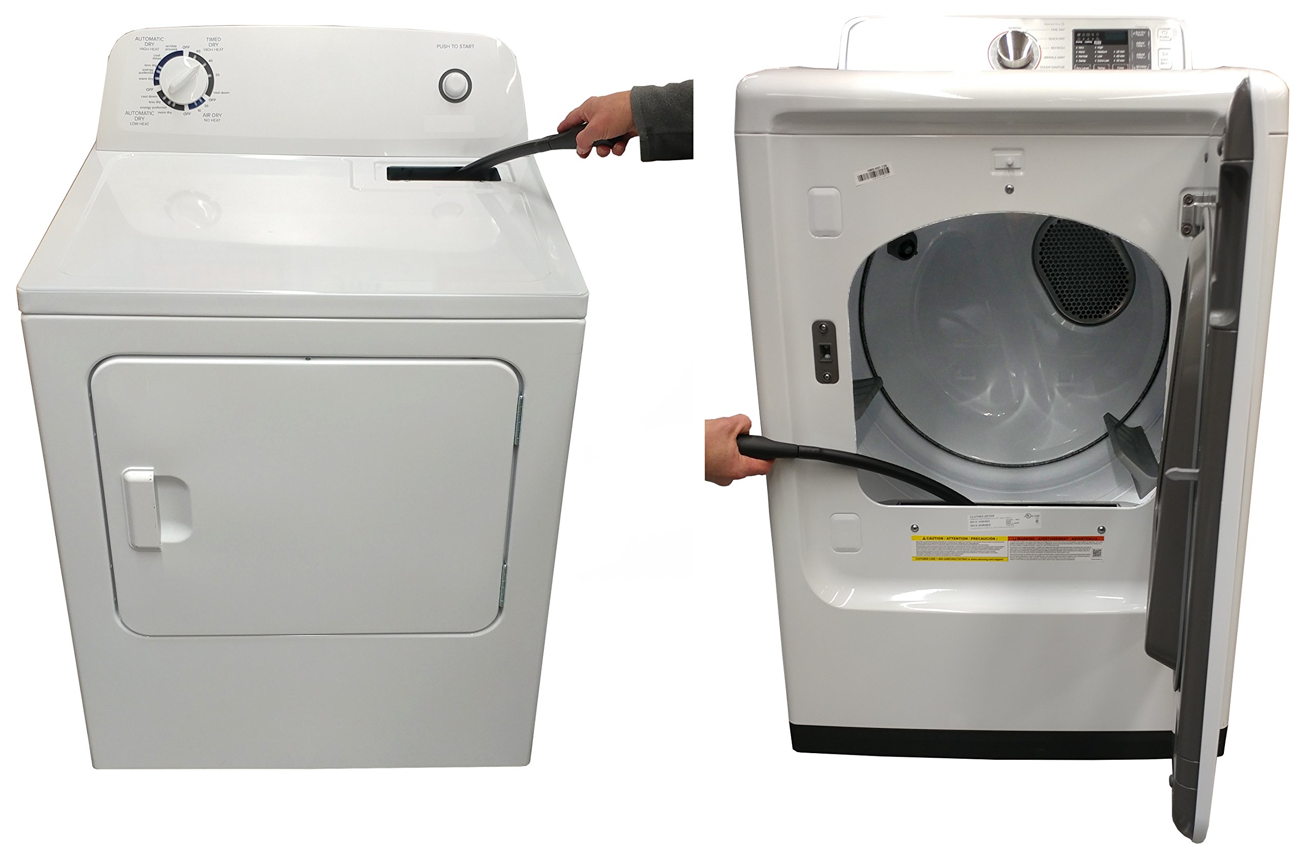 Dryer Vent Cleaner Kit with Vacuum Attachment & Brush - Compatible with Shop Vac, Wet/Dry & Household Vacuums | Prevent Lint Buildup & Fire Hazards for Safer Laundry Days