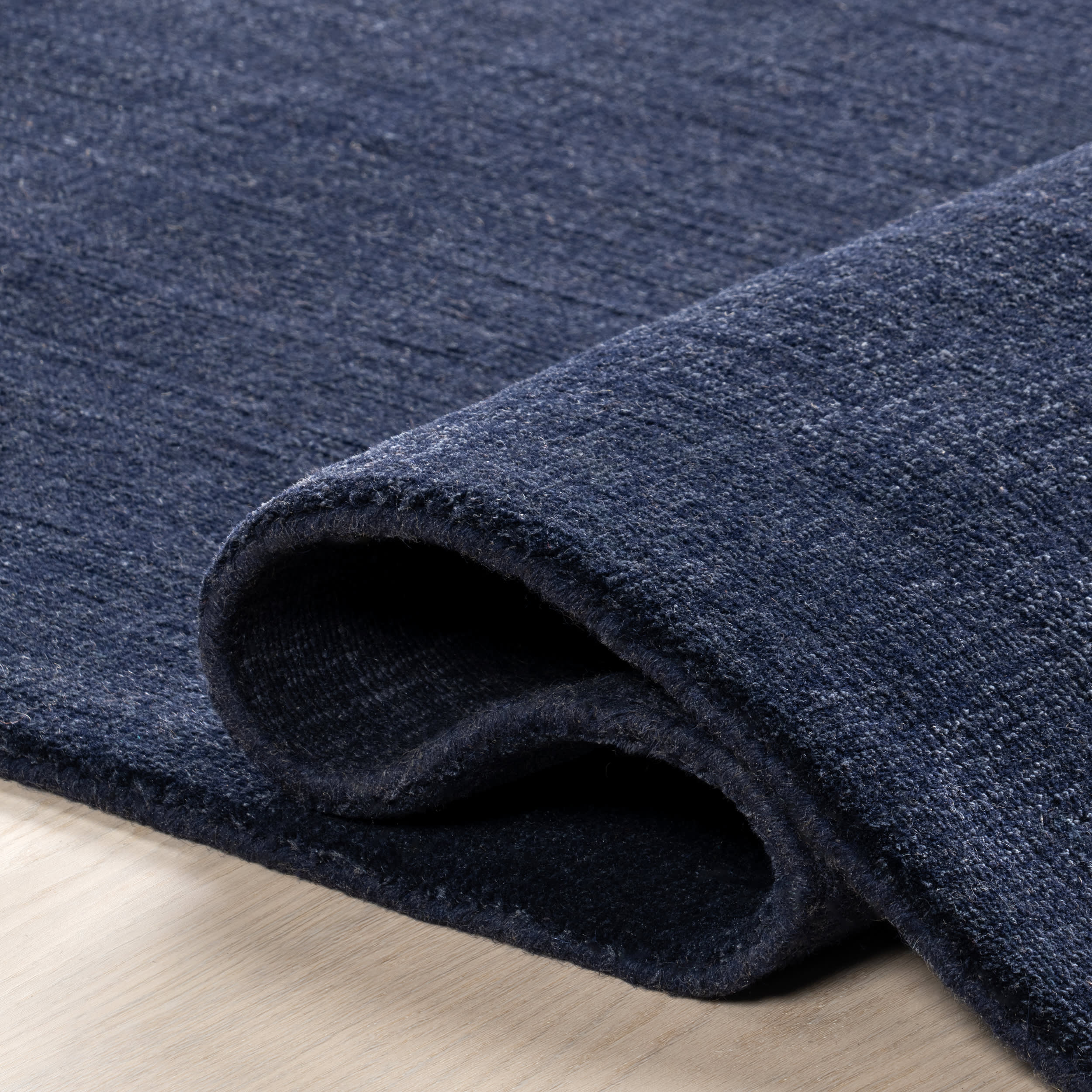 Arrel Speckled Wool Blend Rug - Midnight Blue | Soft & Durable Area Rug for Living Room, Bedroom, or Office | Cozy Home Decor
