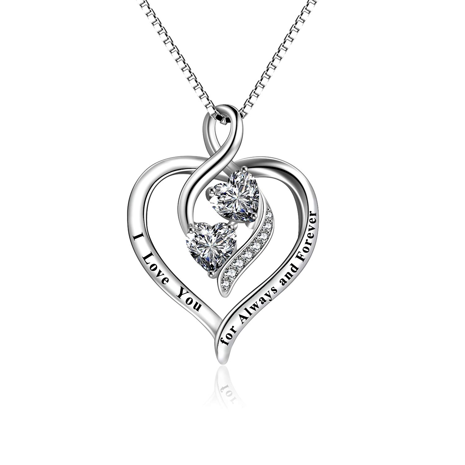 YFN Sterling Silver Heart Necklace for Women - Elegant Jewelry Gift for Mom, Wife, Daughter | Perfect for Birthdays, Anniversaries & Valentine's Day