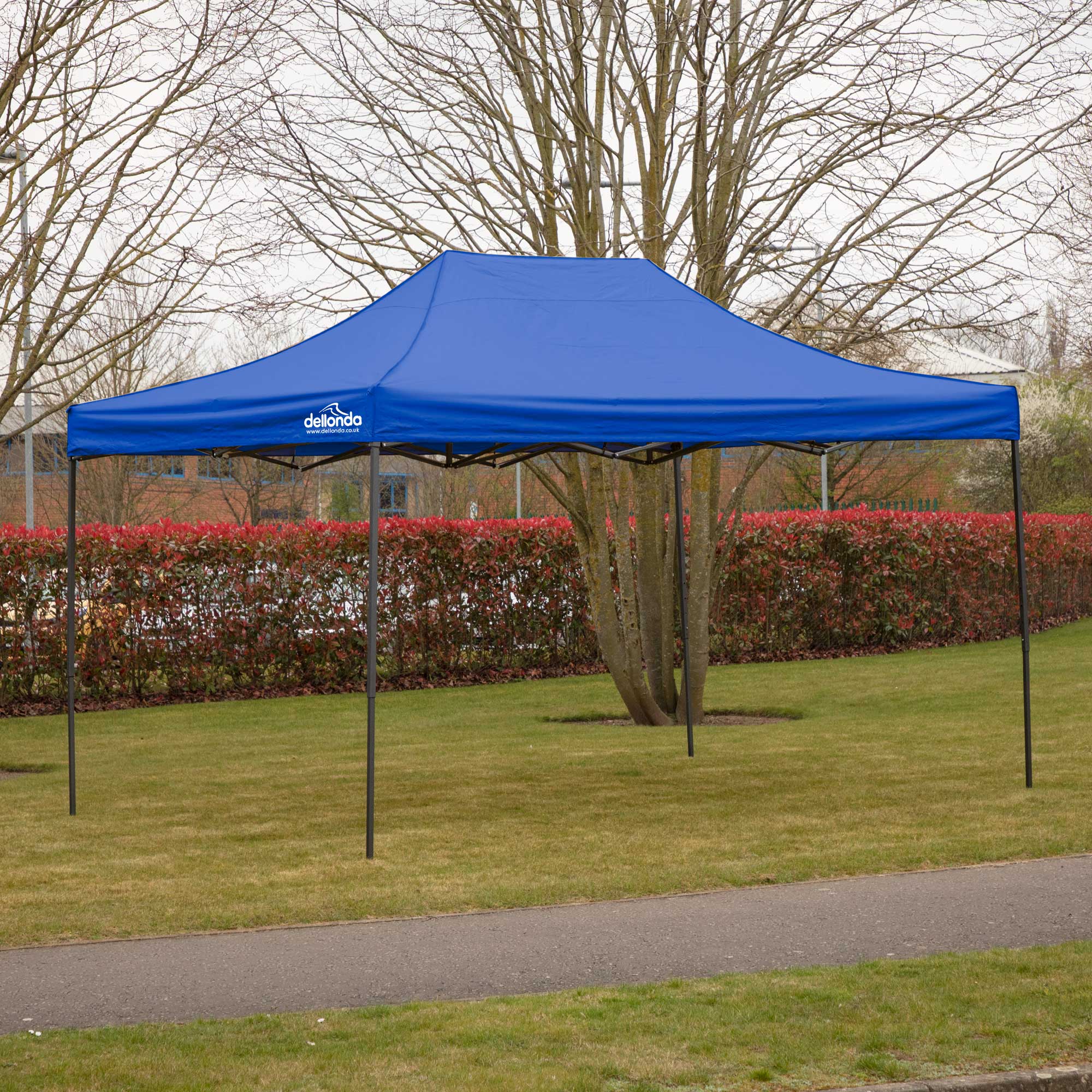Premium 3x4.5m Waterproof Pop Up Gazebo with Carry Bag, Stakes & Weight Bags - Portable Outdoor Canopy Tent for Camping, Beach, Picnics & Backyard Parties (Blue, DG135)