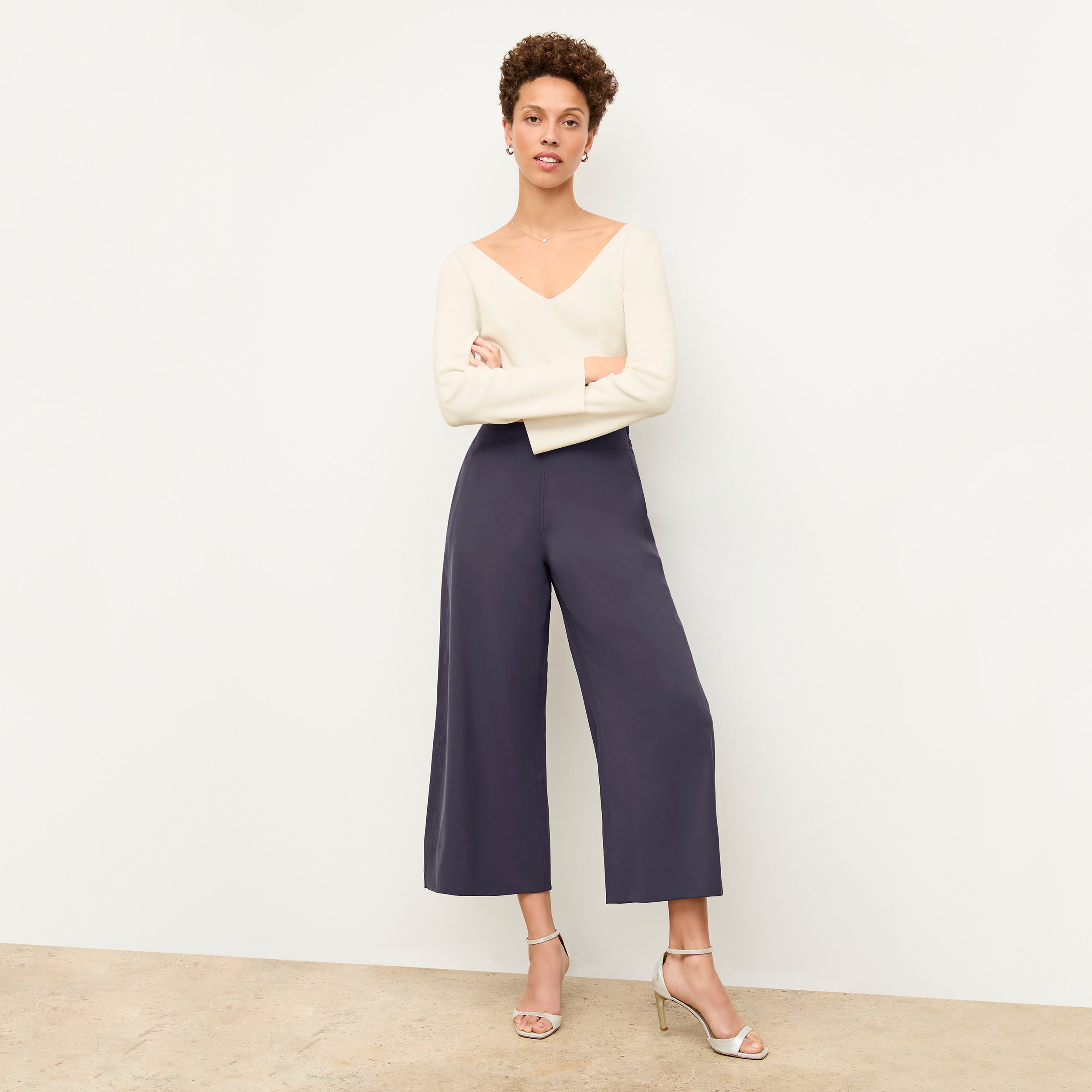 Elena Travel Culotte Pants - OrigamiTech Wrinkle-Free Cool Charcoal for Women | Perfect for Business Trips & Casual Outings