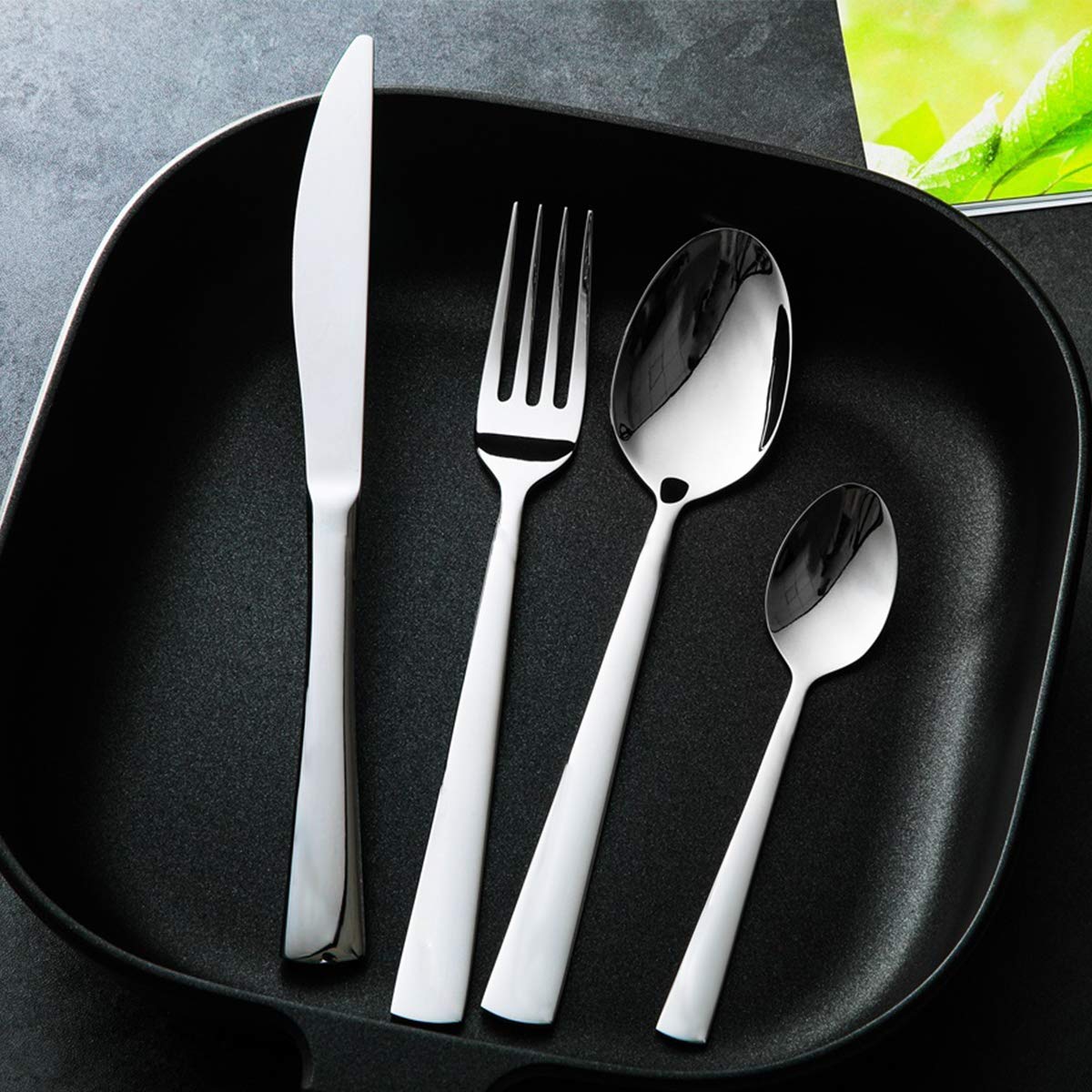Premium 20-Piece Stainless Steel Flatware Set for 4 - Includes Forks, Spoons & Knives - MASSUGAR Silverware Set - Dishwasher Safe - Perfect for Dining, Parties & Everyday Use