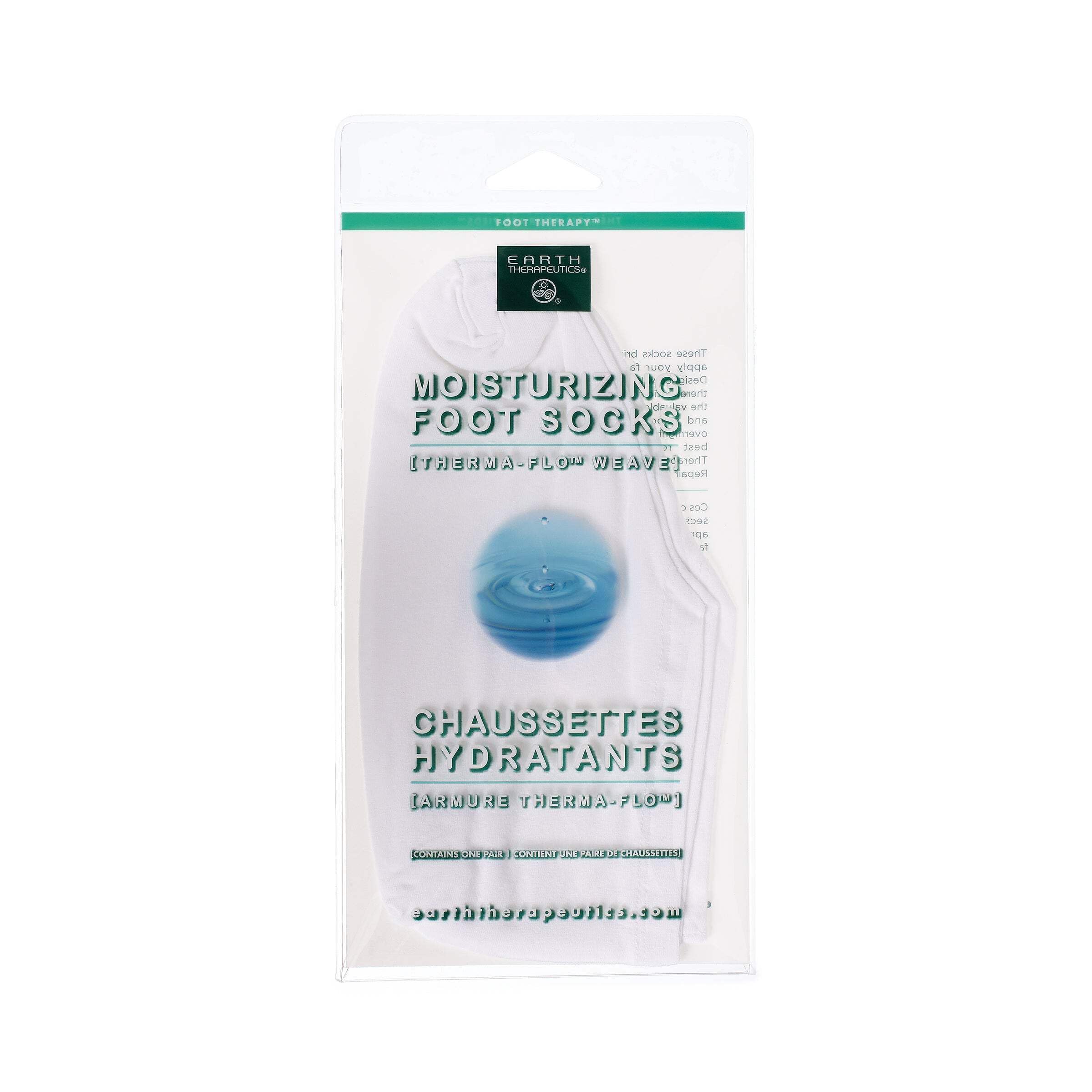 Earth Therapeutics Moisturizing Foot Socks for Dry Cracked Feet - Ultra Soft Spa Treatment Socks (1 Pair) - Perfect for Overnight Hydration & At-Home Pedicures