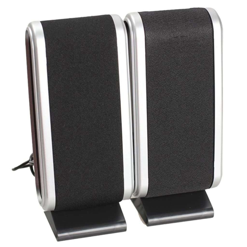 2 Pcs USB Computer Speakers with 3.5mm Ear Jack - Portable Stereo Sound for Desktop PC & Laptop - Ideal for Home Office, Gaming, and Multimedia Use