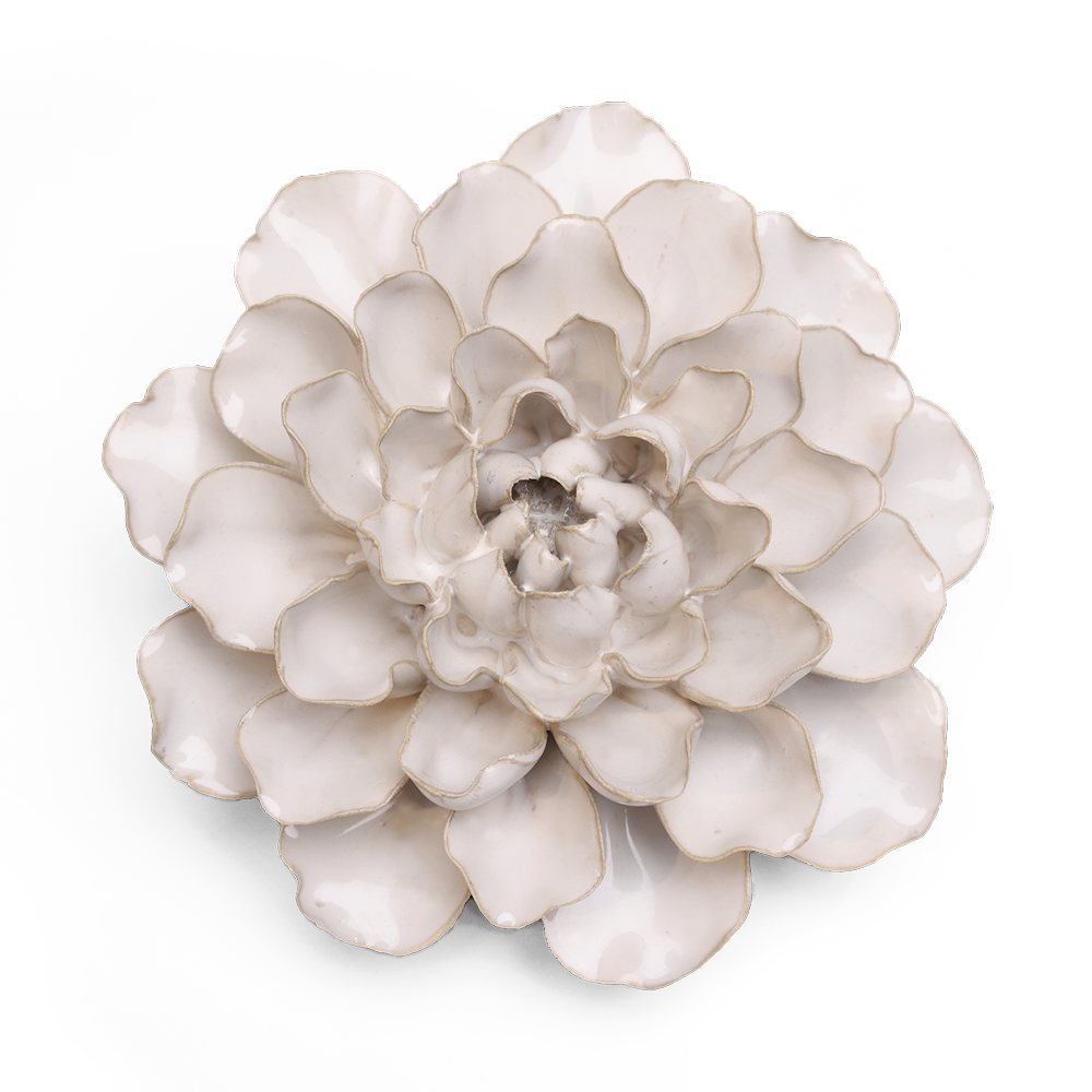 English Garden Ceramic Flower White Water Lily - Elegant Home Decor for Living Room, Wedding Centerpiece, and Outdoor Garden Accent