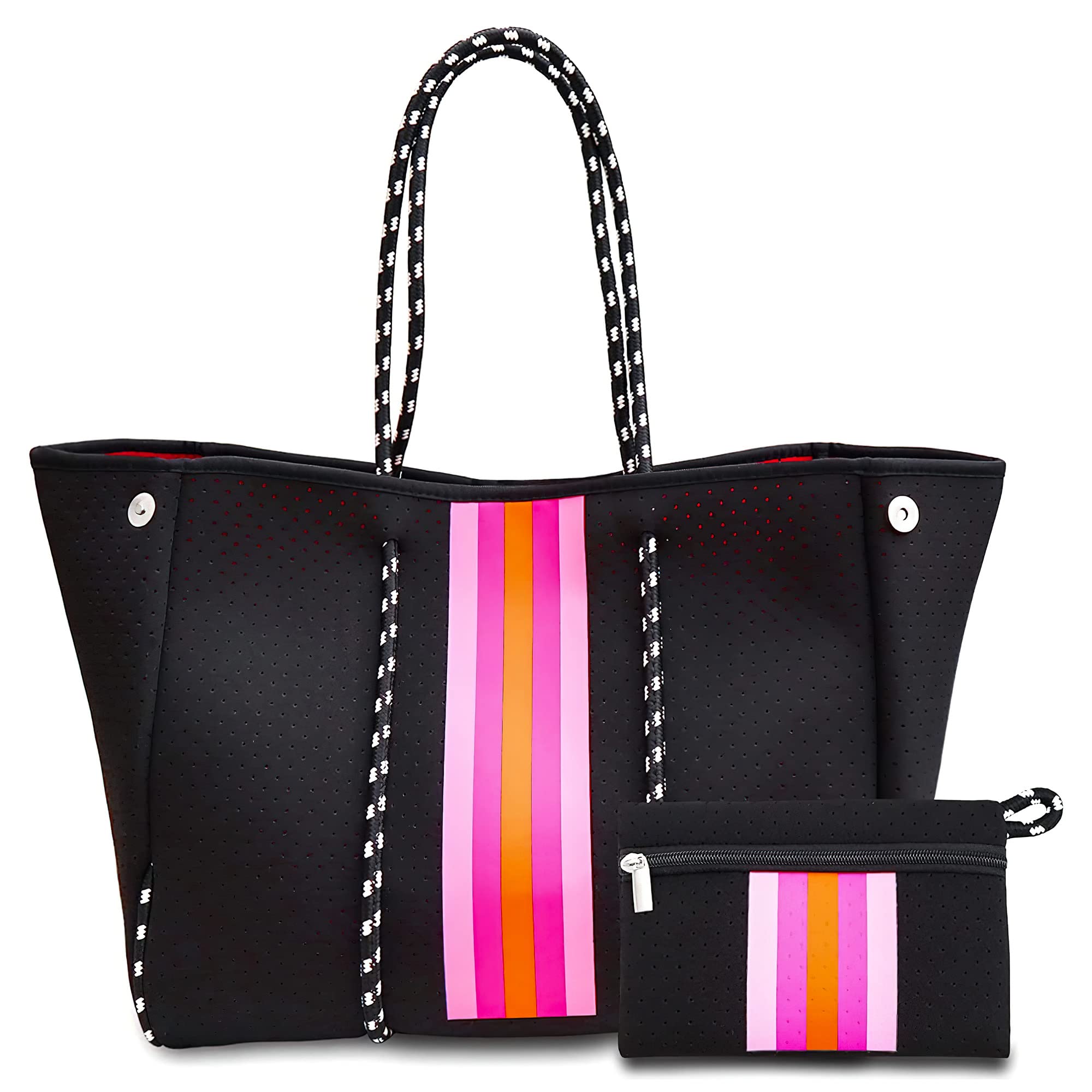 Waterproof Neoprene Tote Bag for Women - Large Beach Bag, Gym Bag, Travel Tote - Perfect for Pool, Beach, Workout & Vacation Essentials