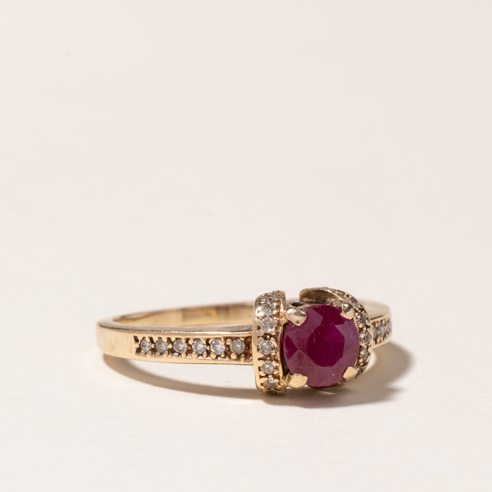 10K Ruby and Diamond Ring - 1.00ct Ruby with 0.15ctw Diamond Accents - Size 9.25 - Elegant Engagement, Anniversary or Gift Jewelry for Women