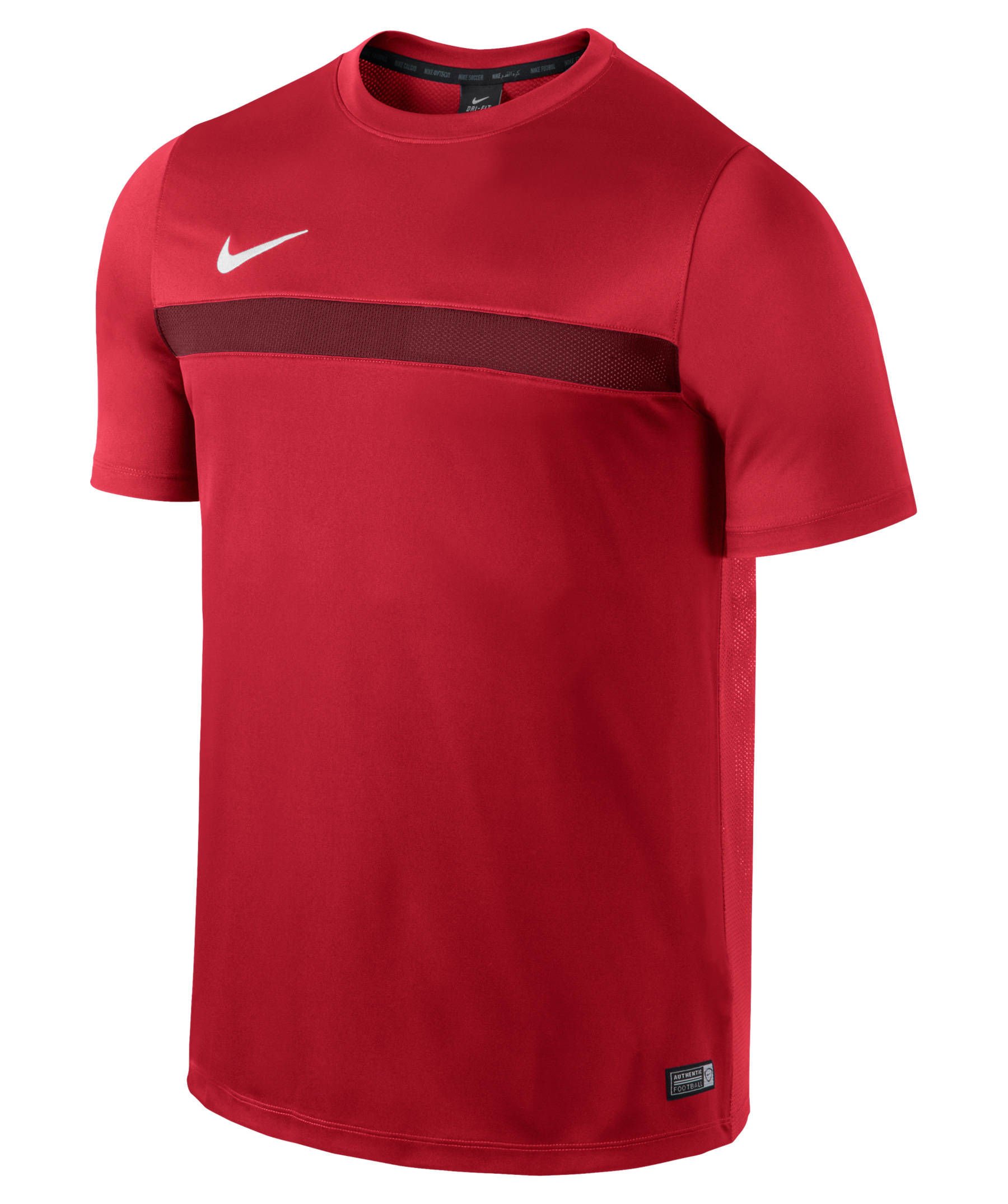 Nike Men's Academy Short Sleeve Training T-Shirt - University Red/Team Red/White - Breathable Performance Shirt for Gym, Running & Workouts - Size Small