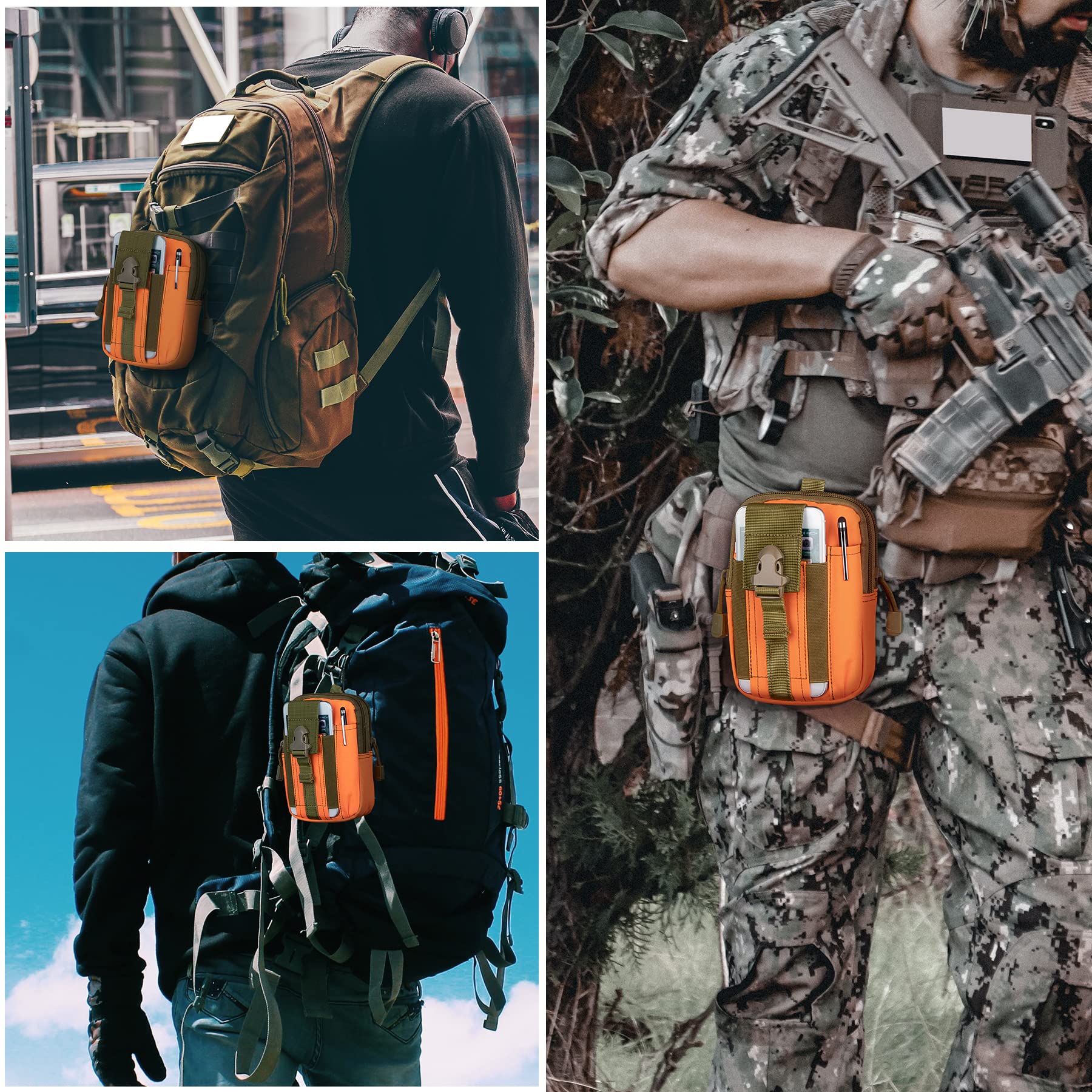 IronSeals Tactical MOLLE Pouch - Compact Utility Waist Bag & Phone Holster for iPhone 15 Pro Max/15 Pro/14 Plus/14 Pro Max/14/13 Pro Max/13 Pro/12 Pro Max/11 Pro Max (4.7