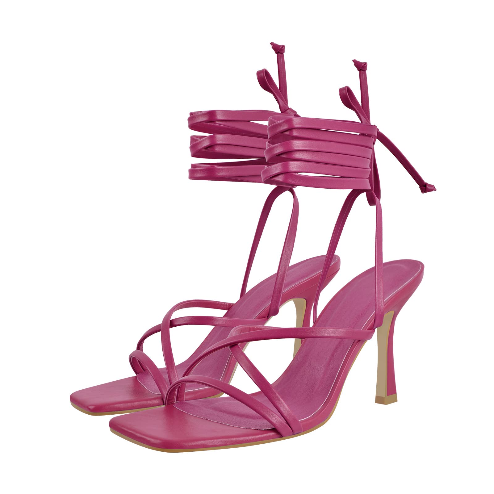 LISHAN Women's Sexy Stiletto High Heels Strappy Lace Up Sandals - Elegant Party Shoes for Evening Wear, Date Night & Special Occasions