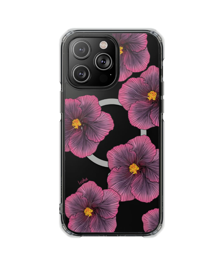 Sunset Hibiscus Clear Phone Case - Durable Protective Cover for iPhone & Samsung | Perfect for Everyday Use, Travel & Outdoor Activities